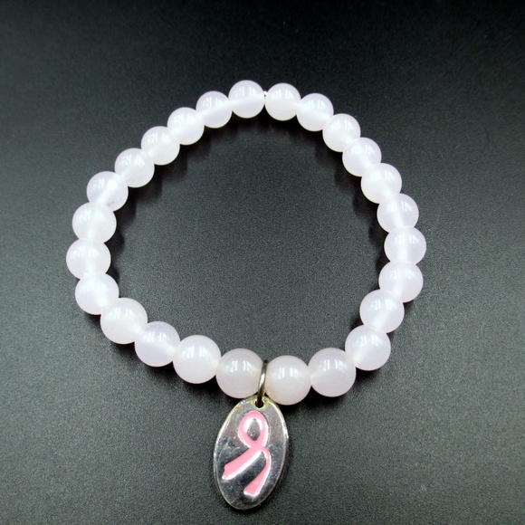 Cute Pink Stone Promise Breast Cancer Bracelet - Picture 2 of 7